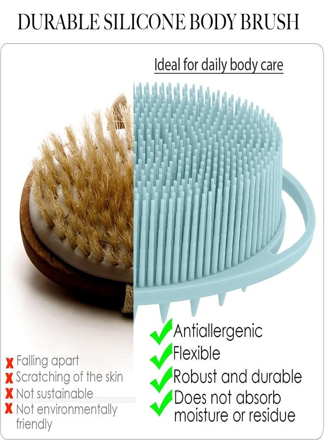 RamPula Silicone Body Scrubber - Dual-Sided Silicone Loofah for Shower, Set of 3 Soft Exfoliating Body Bath Shower Scrubber Loofah Brush Easy-to-Clean for Sensitive Kids Women Men All Kinds of Skin - Image 2