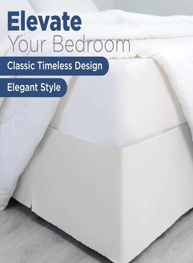 Martex Queen Size 21” Bed Skirt | Pleated Bed Skirt | Easy Fit Bed Skirts | Microfiber Bed Skirt | 21 Inch Drop | Hotel Quality Bedskirt | White - Image 2