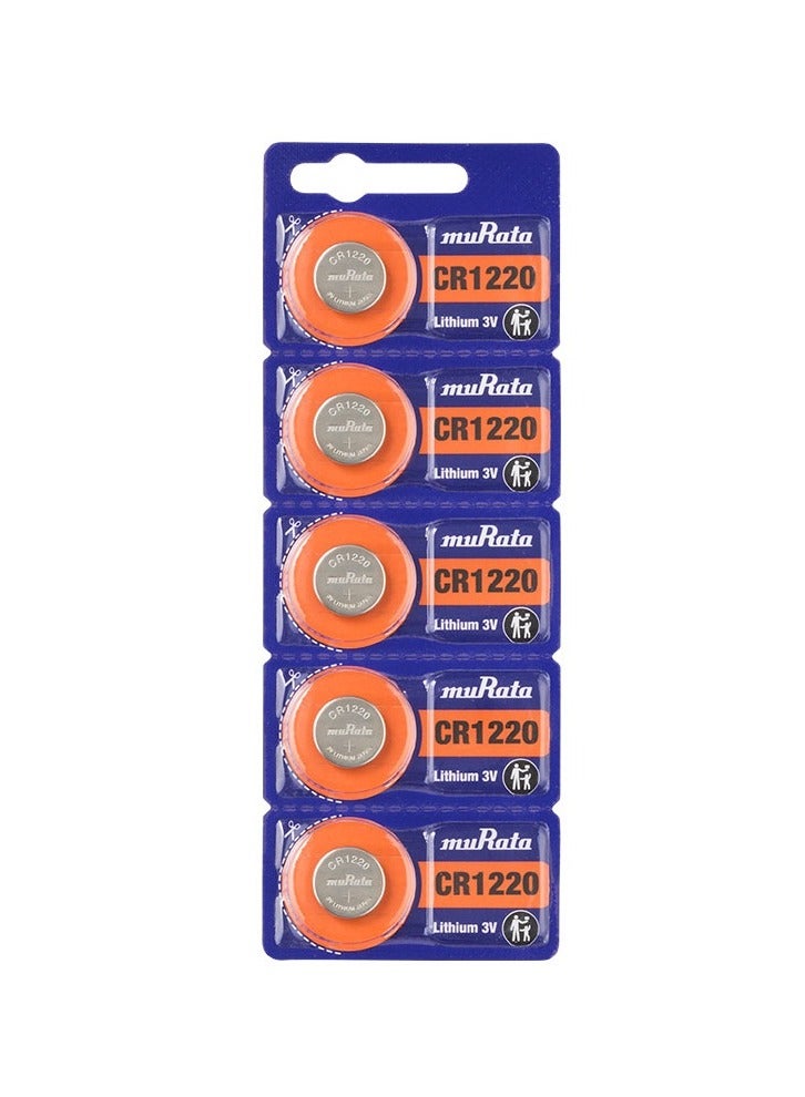 Murata CR 1220 Lithium Battery 3V - Pack of 5 - Image 1