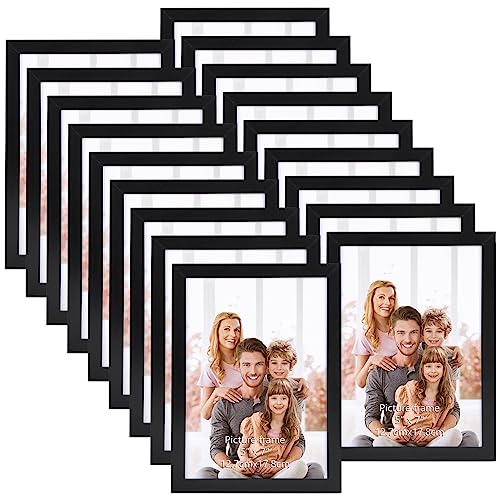 WIFTREY 5x7 Black Picture Frame Bulk 5 x 7 Photo Frames for Wall Hanging or Tabletop Display 18 Pack
