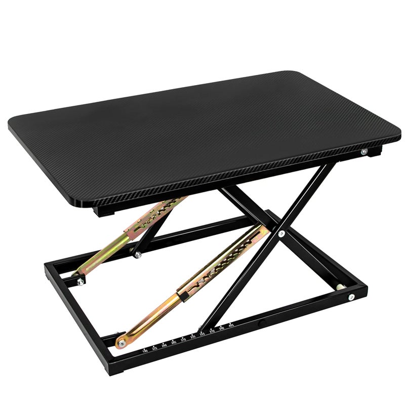 STANDNEE Standing Desk Converter Height Adjustable Sit Stand Desk Converter Fully Assembled Monitor Desk Riser for Standing or Sitting Sit to Stand Desk for Home Office Black Pattern