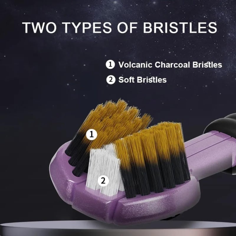 ISTORE 3‑Sided Toothbrush Ultra‑Soft Bristles | Triple‑Head 360° Manual Brush for Plaque Removal & Sensitive Gums | Built‑In Tongue Scraper | Eco‑Friendly BPA‑Free Design | 6Pcs - Image 5