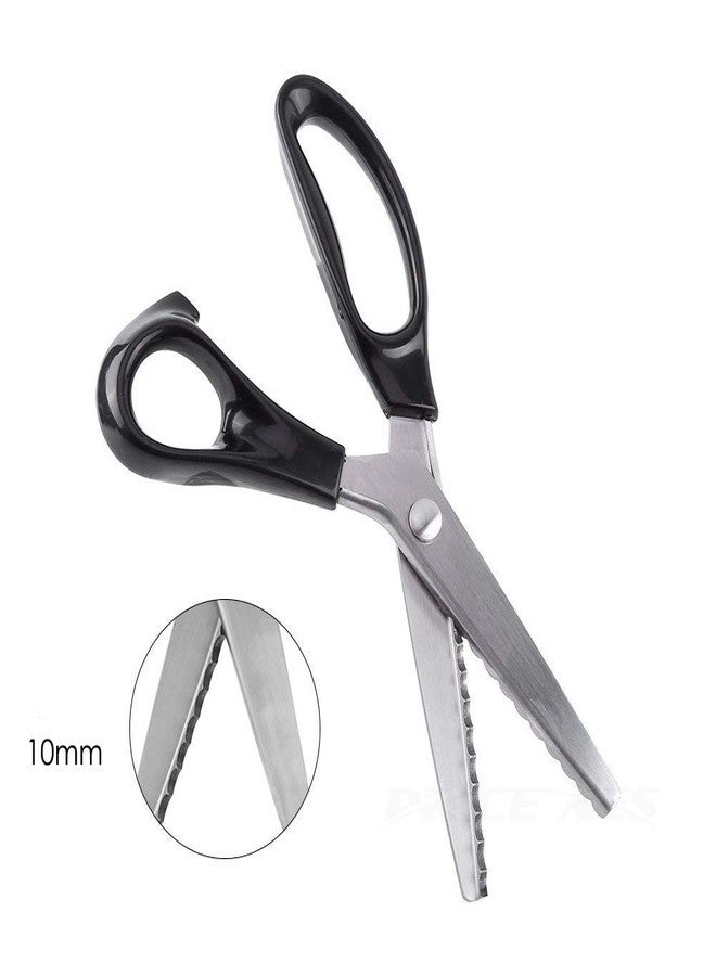 KimDaro Serrated Scalloped Edge Pinking Shears, Multifunction Stainless Steel Shears Tailor Scissors, Professional Zig-Zag Cut Scissors, Sewing Craft Paper Clothing Fabric Cut for Home(Scalloped, 10mm) - Image 4