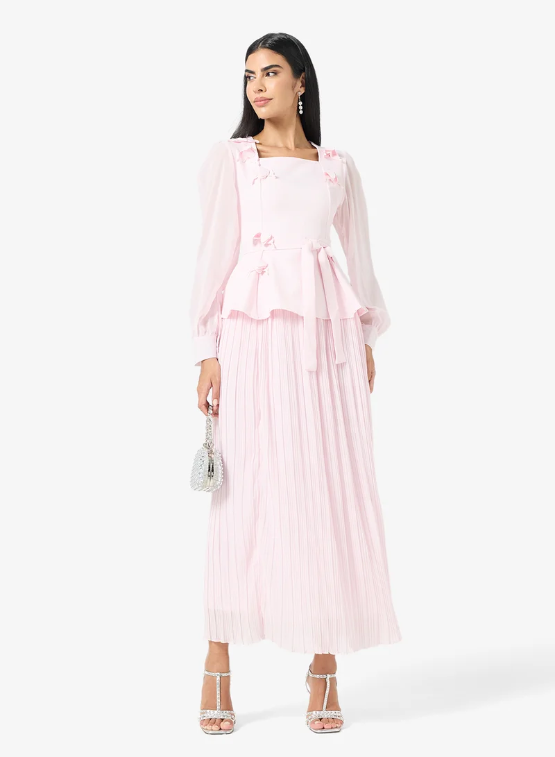 Khizana  Peplum Top and Pleated skirt for Women | Best Price UAE