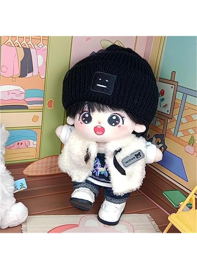Arabest 20cm Plush Doll Clothes Set, Kpop Doll Outfit Plush Coat Pants Shoes for 8 inch Plush Doll Soft Stuffed Animal, Dress-Up Play (Mechanical Vest Four pcs)  - Image 4