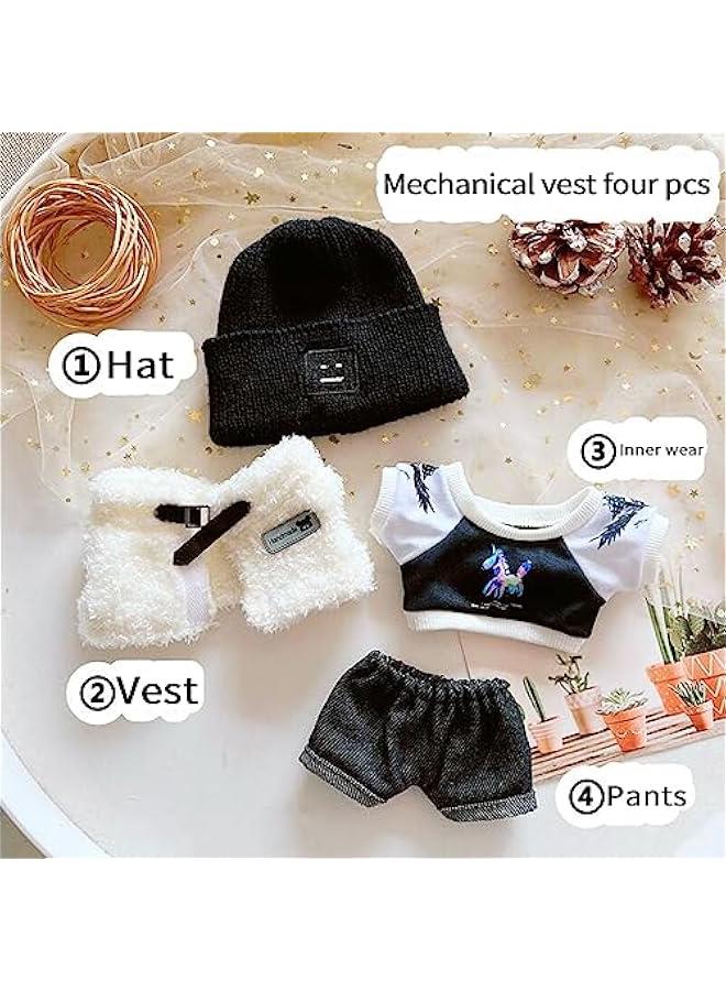 Arabest 20cm Plush Doll Clothes Set, Kpop Doll Outfit Plush Coat Pants Shoes for 8 inch Plush Doll Soft Stuffed Animal, Dress-Up Play (Mechanical Vest Four pcs)  - Image 5
