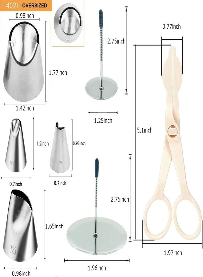 MDLJG Professional Cake Decorating Kit - 23 PC Stainless Steel Icing Piping Tips, rose flower piping tips, Flower Nails & Lifter for Fondant, Cupcakes, Floral Cupcake Wedding Cake Design Tools - Image 5