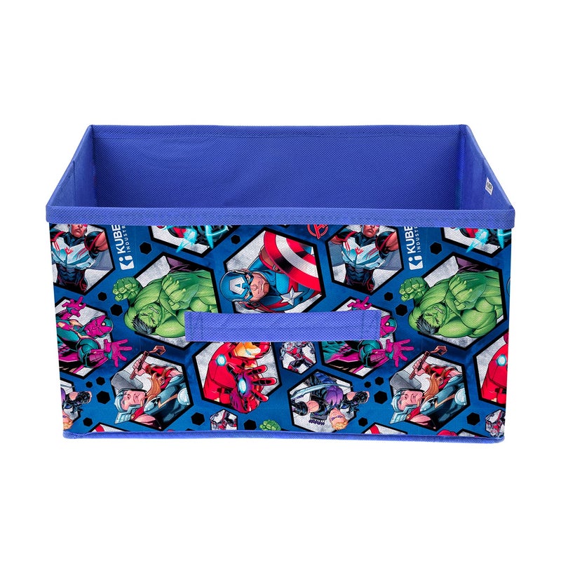 Kuber Industries Marvel Avengers Foldable Storage BoxNonWoven Rectangular Closet Organizer Box with HandleWardrobe Organizer for ClothesToys Blue - Image 4