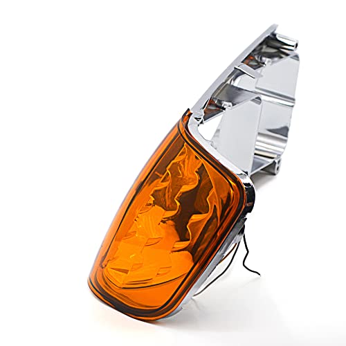 Torque Headlight Bezel PAIR Replacement for 1989-2002 Freightliner FLD semi Trucks with Amber LED Turn Signal Light Assembly DOT SAE Approved Driver Left Passenger Right Side Set 3 Wires (TR039) - Image 5