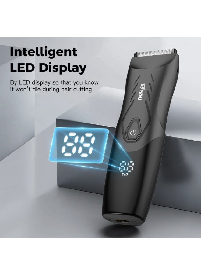 اي ان اس اس يو ماكينة حلاقة شعر الجسم للرجال: ماكينة حلاقة 2 في 1 مع ضوء LED للخصيتين/العانة/الفخذ، ماكينة حلاقة مقاومة للماء للرجال، حلاقة بدون جروح، عناية سلسة - Image 5