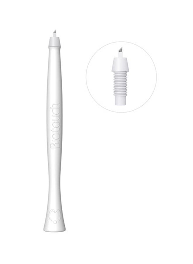 Biotouch Feather Touch Disposable White Pen With 9 Prong Needle 10 Sets Bag