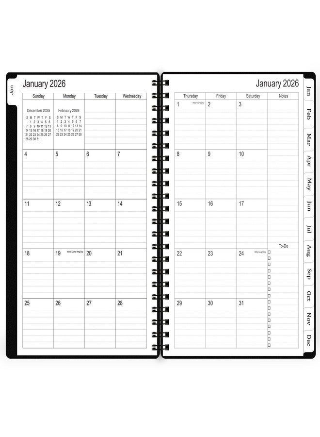 Tiankool Planner 2026-2027 - Jan 2026-Jun 2027 Weekly Monthly Planner with 18 Monthly Tabs, Elastic Closure, Inner Pocket, Round Corner,5.8" x 8.25"- Black - Image 3