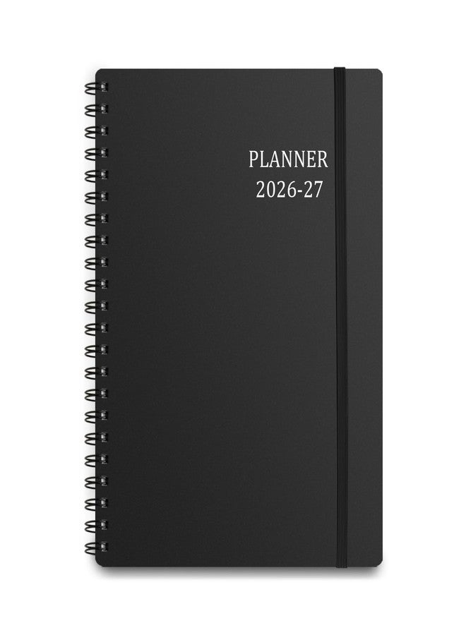 Tiankool Planner 2026-2027 - Jan 2026-Jun 2027 Weekly Monthly Planner with 18 Monthly Tabs, Elastic Closure, Inner Pocket, Round Corner,5.8" x 8.25"- Black - Image 1