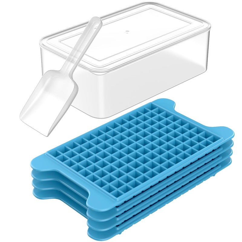 FDDBI Mini Ice Cube Tray for Freezer: FDDBI Small Ice Trays for Freezer with Bin - 117Ã—4PCS Easy Release Nugget Ice Tray - Crushed Ice Tray with Container - Image 1
