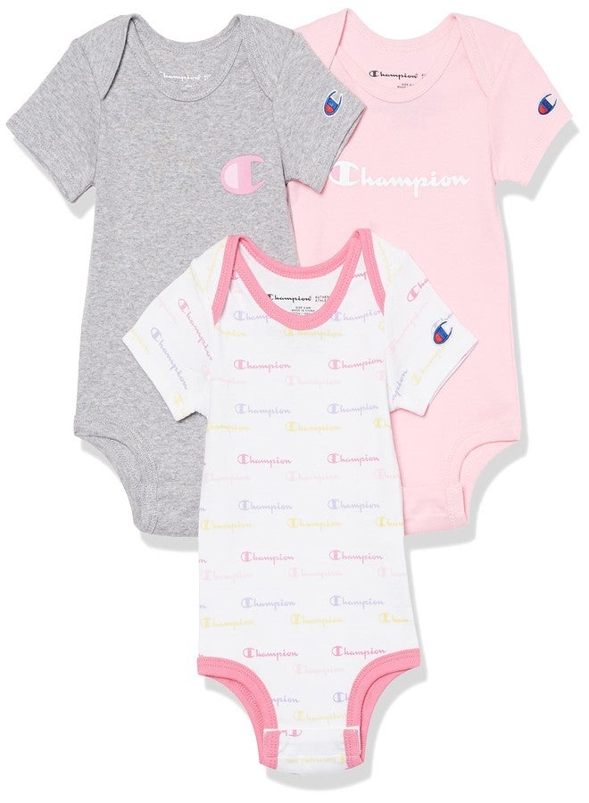 Champion بدلة أطفال قصيرة الأكمام من تشامبيون 3 قطع، ملابس أطفال محايدة للجنس، ملابس للرضع، ألوان متعددة/0-6 أشهر - Image 1