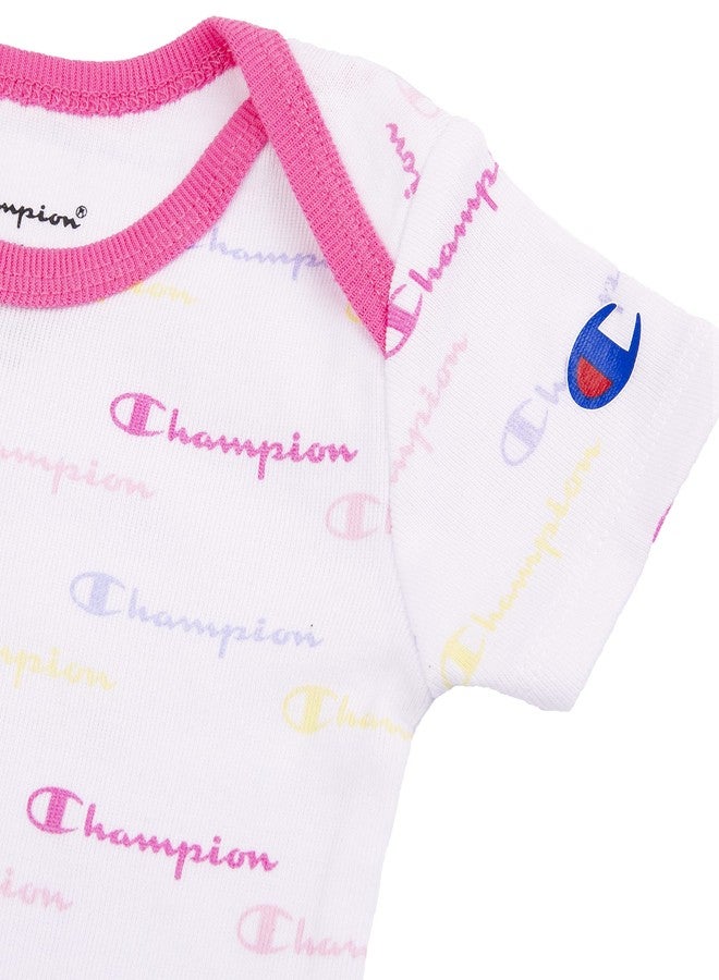 Champion بدلة أطفال قصيرة الأكمام من تشامبيون 3 قطع، ملابس أطفال محايدة للجنس، ملابس للرضع، ألوان متعددة/0-6 أشهر - Image 2