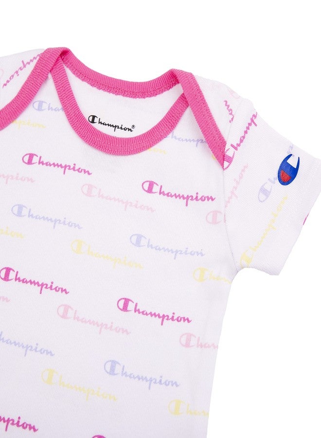 Champion بدلة أطفال قصيرة الأكمام من تشامبيون 3 قطع، ملابس أطفال محايدة للجنس، ملابس للرضع، ألوان متعددة/0-6 أشهر - Image 3