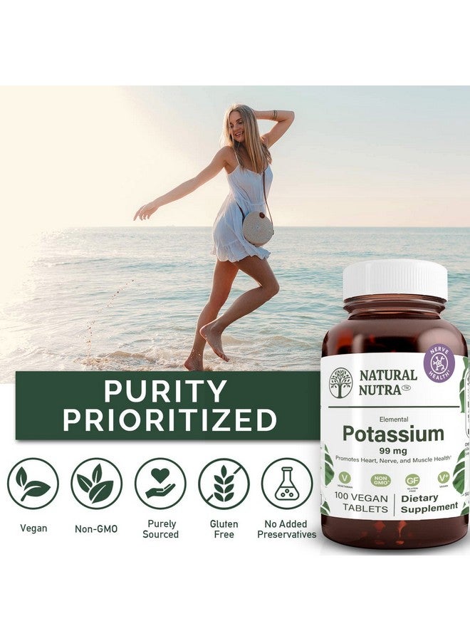 Natural Nutra Elemental Potassium Gluconate Dietary Supplement Energy And Nervous System Health Maintains Optimal Fluid Balance Promotes Heart Health 99 Mg 100 Vegan Tablets - Image 4