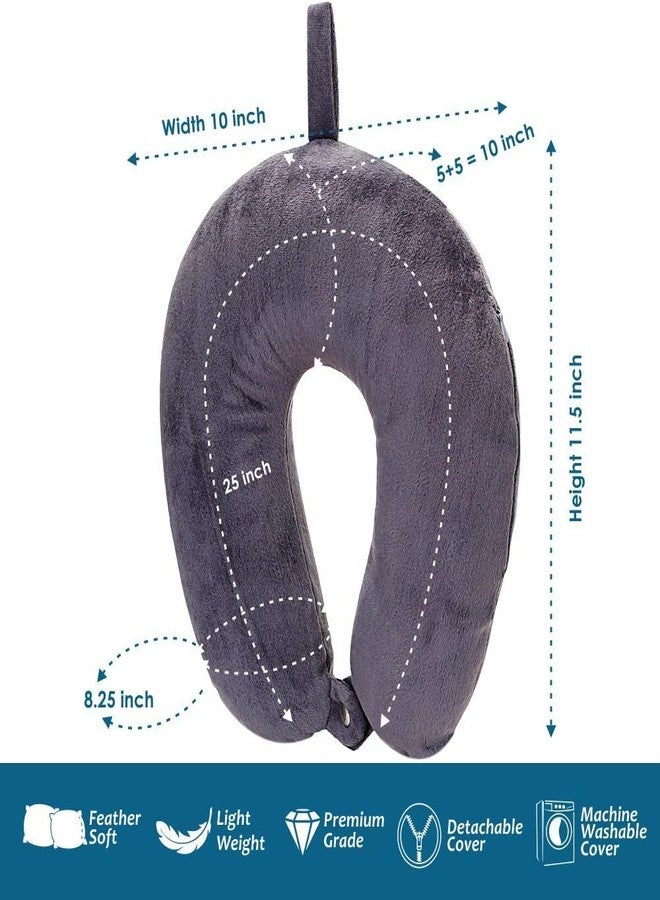 ALN® Premium Soft Velvet Travel Neck Pillow for Travelling and Sleeping in Airplane Flight, Cab, Car, Train, Bus for Men & Women Head Rest Neck Holder Pillow for Pain Relief | Lightweight Neck Support - Image 5