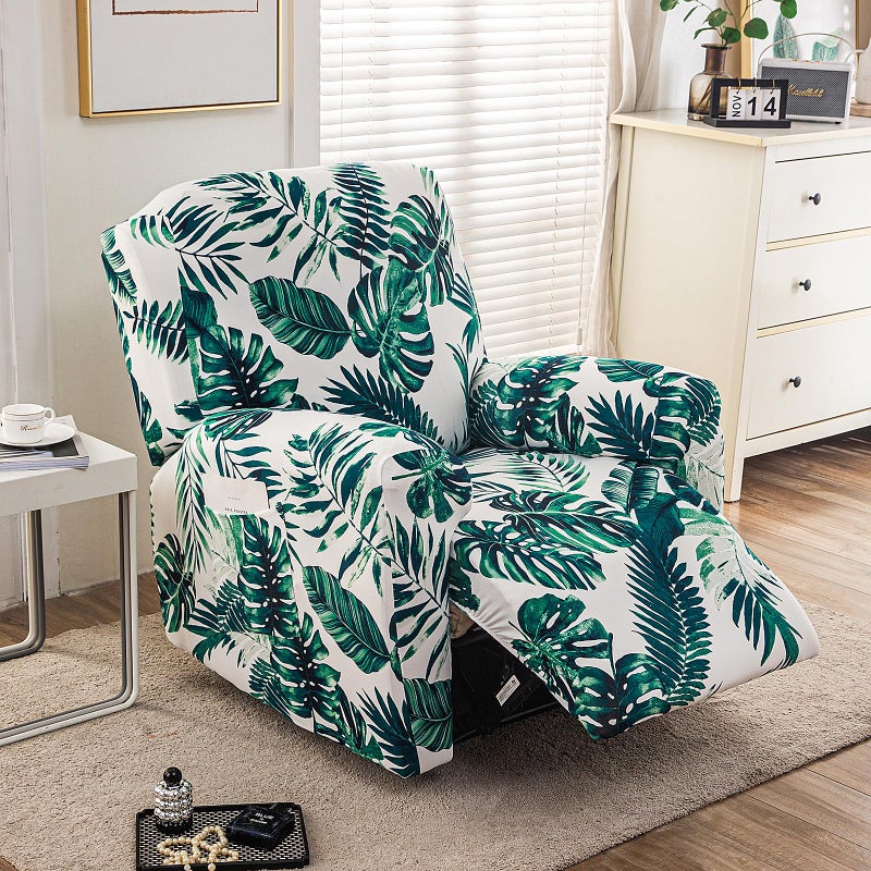 FUANGUI Recliner Chair Cover 4-Pieces Lazyboy Cover for Recliner Chair with Storage Pockets Furniture Protector for Living Room, Jacquard Sofa Slipcover for Kids, Pets, Dog and Cat, 30 - Image 2
