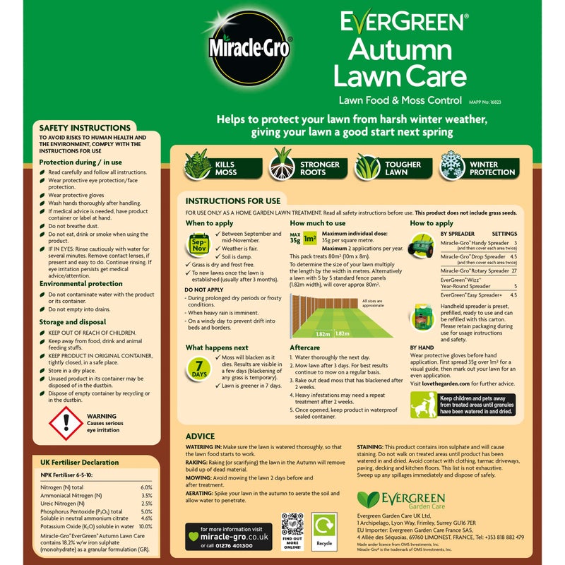 Miracle-Gro Autumn Lawn Care, Lawn Food & Moss Control, 80 m2 - Image 2