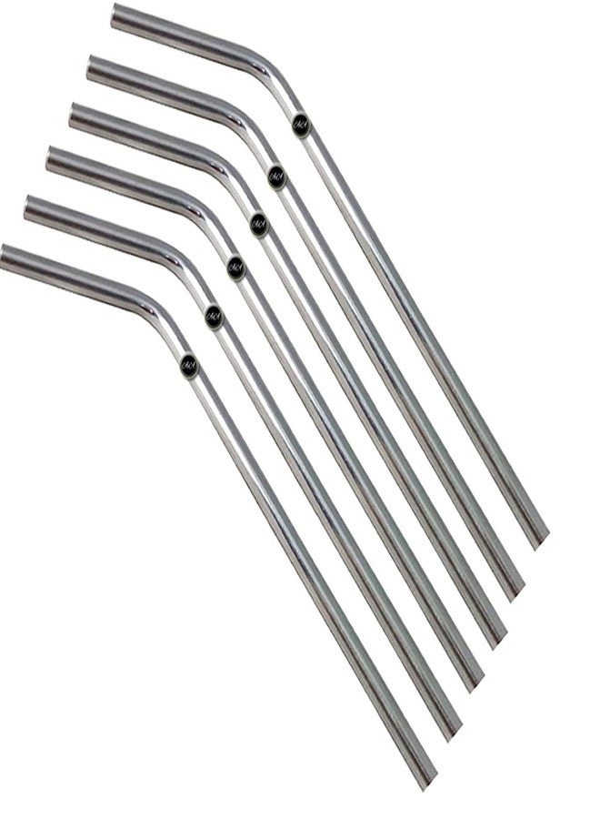 AIA India Bent Drinking Stainless Steel Straws, Bar Accessories | Length 8.00 INCH | Set of 6 - Image 2