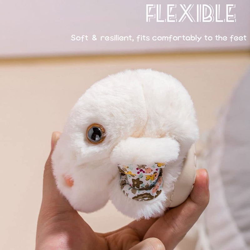 Fadezar Toddler Slippers Girl Boy House Slipper Kids Rabbit Winter Slipper Warm Bunny Slippers Soft Plush Indoor Girls Boys Slipper Cover Heel White 8-9 toddler CN 160 - Image 5