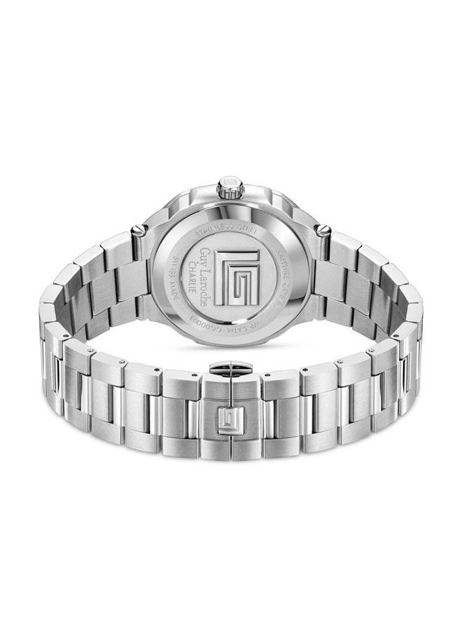 Guy Laroche Charlie 45.5mm Men's Multifunction Swiss Watch with Silver Stainless Steel Bracelet  - Image 3
