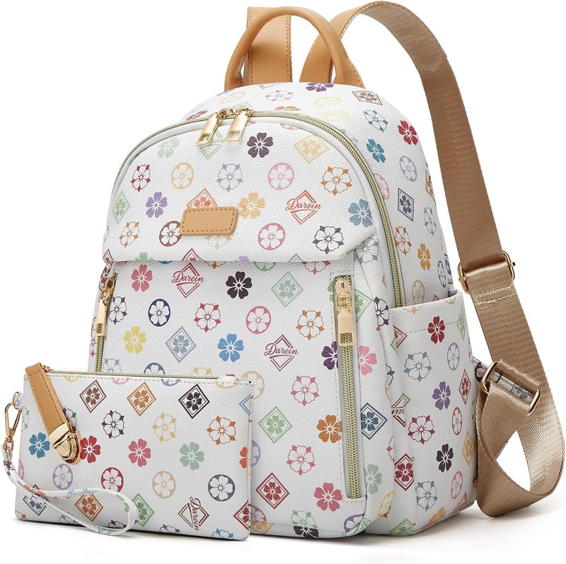 Makes Mini Backpack for Women, Stylish Daypack Purse Handbag Small Casual Daily Travel Bag, Lady Girls Gifts for Work School, 2pcs Sets - Image 1