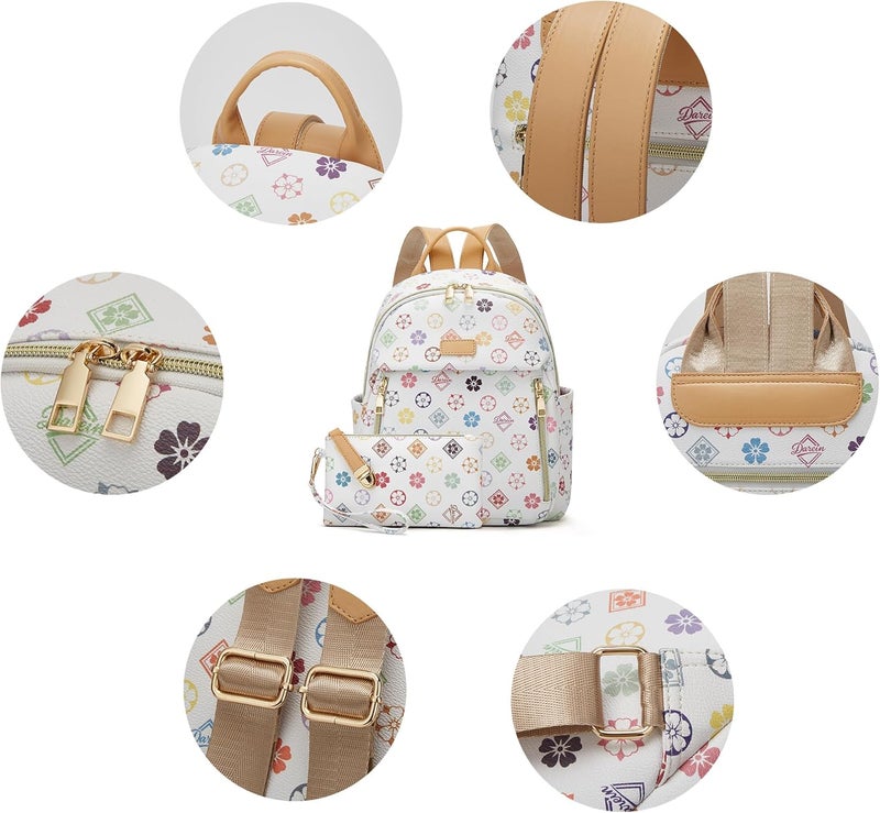 Makes Mini Backpack for Women, Stylish Daypack Purse Handbag Small Casual Daily Travel Bag, Lady Girls Gifts for Work School, 2pcs Sets - Image 4