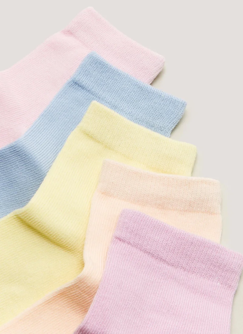 Matalan Girls 5 Pack Multicoloured Ankle Socks
