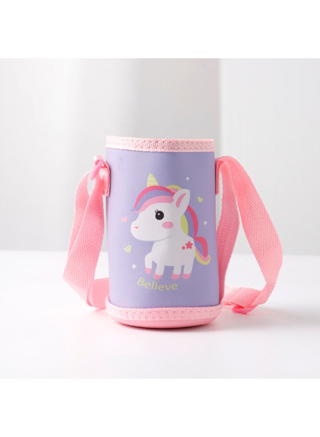 Children's Thermos Cup Cover Universal Thickened Cup Cover Crossbody Portable Rope Anti-fall Protective Cover Insulation Kettle Bag-Color:Thickened And Wear-resistant-purple Pegasus-Capacity:Default Items - Image 1