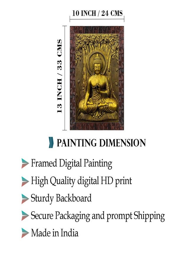 Indianara Goutam Buddha Painting With Frame 13 Inches X 10 Inches - Image 4
