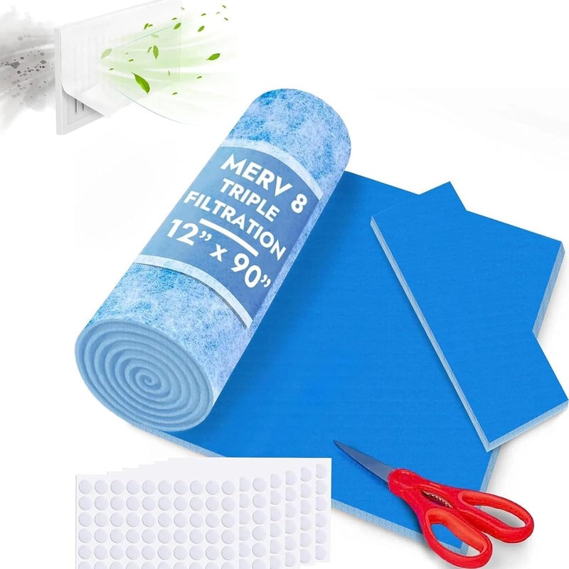 Air Vent Filter - 90" x 12" Triple Filtration for Dust and Allergy Reduction - Image 1
