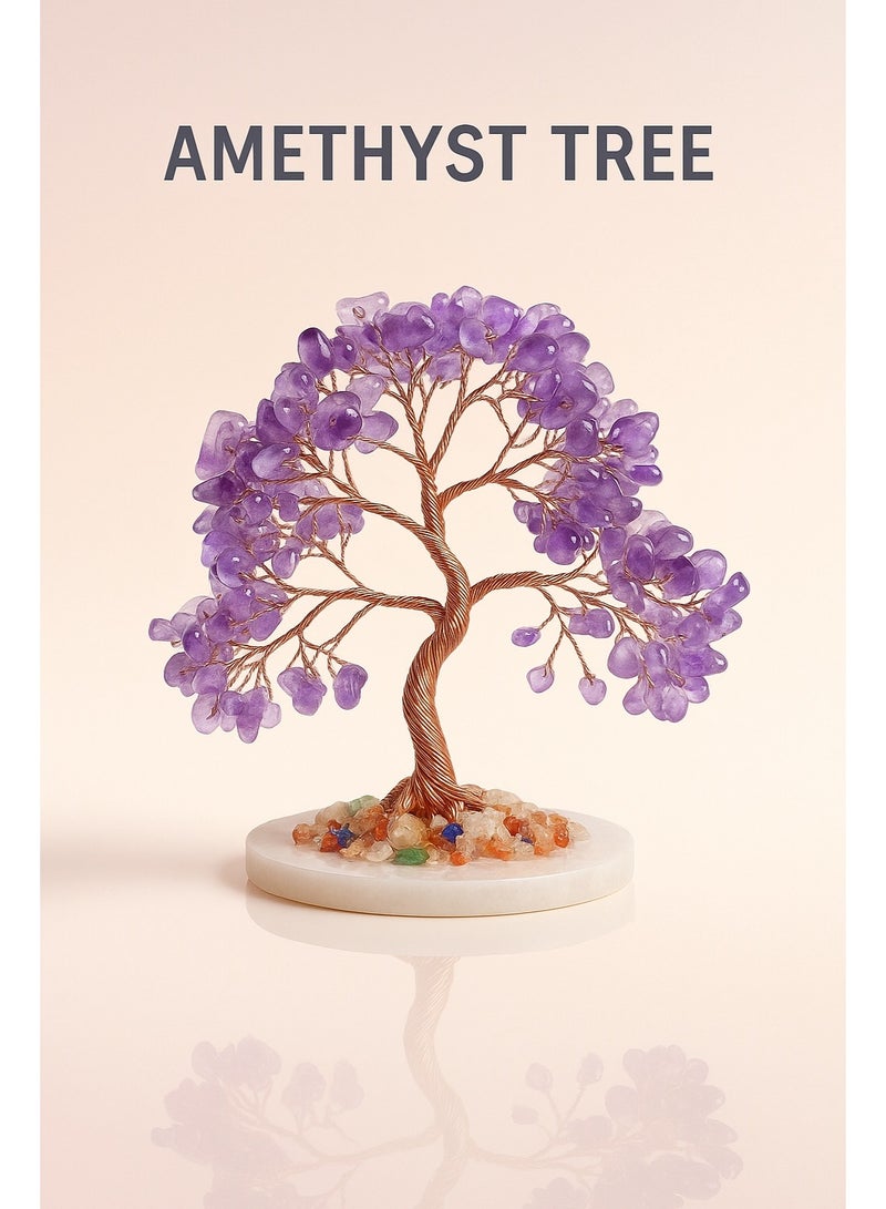 Amethyst ornaments, natural amethyst, fortune tree, agate base, furniture crafts, office desktop ornaments, home decoration, hotel decoration, office decoration, birthday gifts, graduation gifts, party gifts, Valentine's Day gifts - Image 1