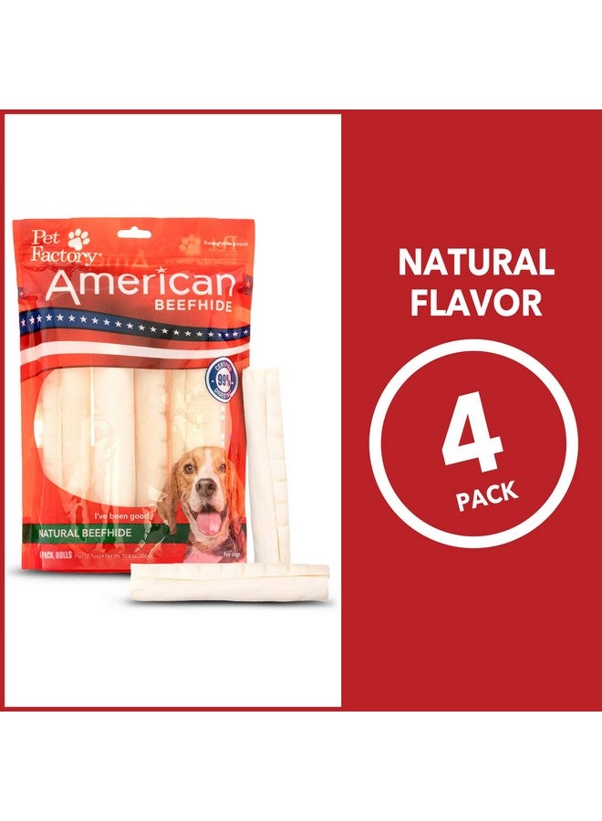 Pet Factory American Beefhide 7" Rolls Dog Chew Treats - Natural Flavor, 4 Count/1 Pack - Image 4
