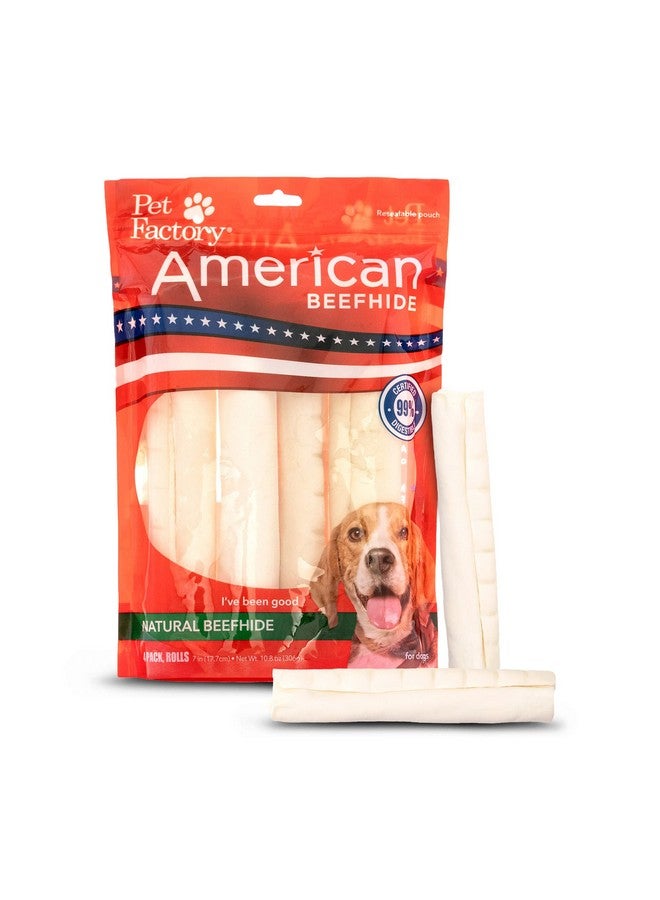 Pet Factory American Beefhide 7" Rolls Dog Chew Treats - Natural Flavor, 4 Count/1 Pack - Image 1