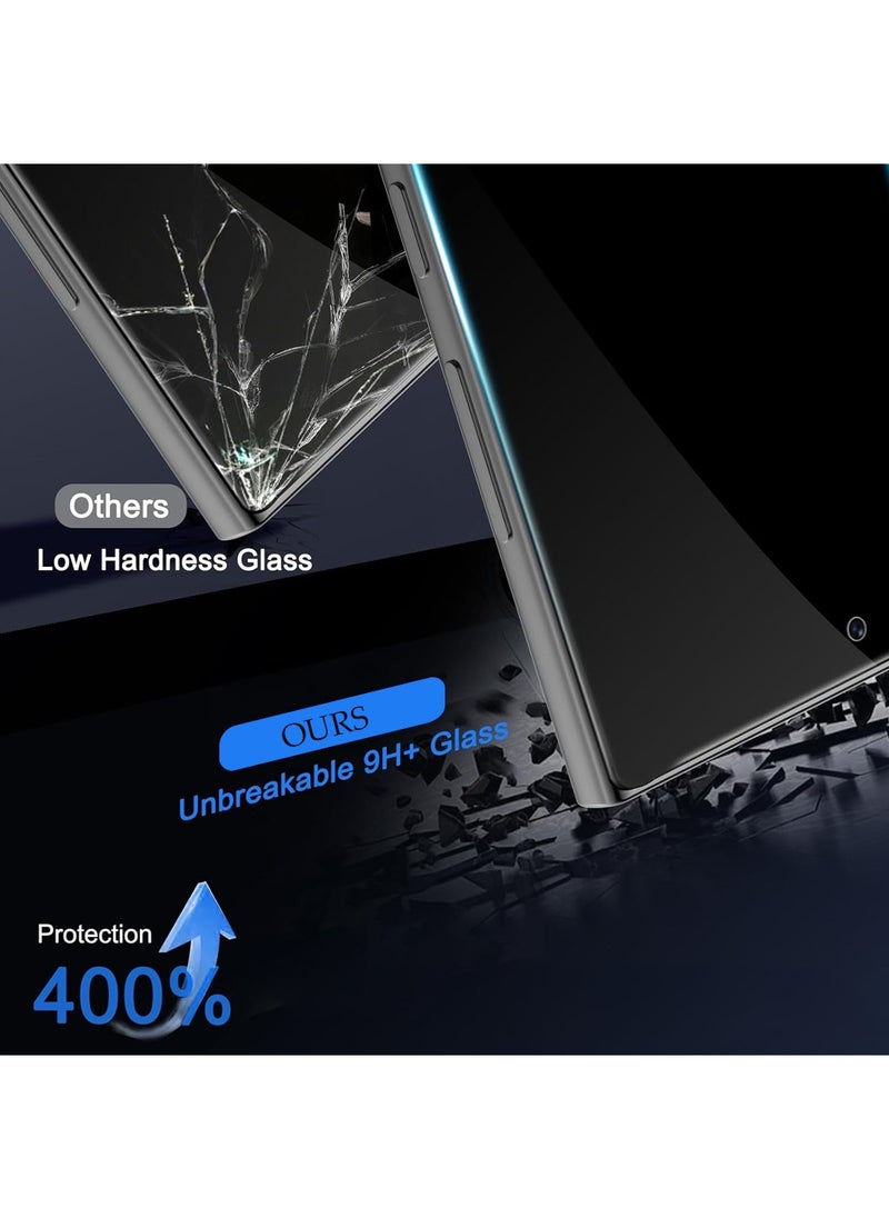 X-level 2Pcs Privacy Screen Protector for Samsung Galaxy S25 Ultra with Anti-drop Anti-Spy Private Tempered-Glass,100% Support Ultrasonic Fingerprint ID,Case Friendly Comfortable Touch Accessory  - Image 3