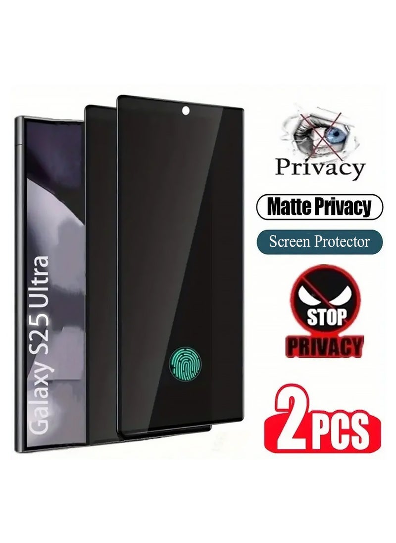 X-level 2Pcs Privacy Screen Protector for Samsung Galaxy S25 Ultra with Anti-drop Anti-Spy Private Tempered-Glass,100% Support Ultrasonic Fingerprint ID,Case Friendly Comfortable Touch Accessory  - Image 1
