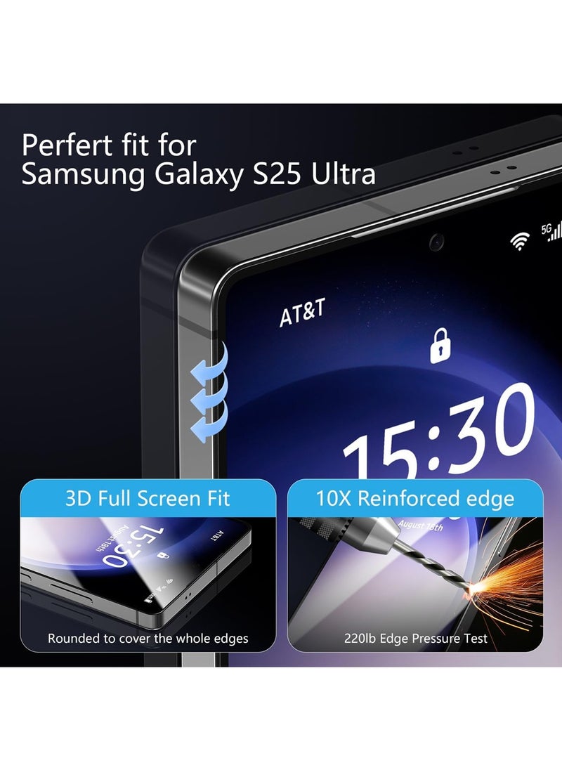 X-level 2Pcs Privacy Screen Protector for Samsung Galaxy S25 Ultra with Anti-drop Anti-Spy Private Tempered-Glass,100% Support Ultrasonic Fingerprint ID,Case Friendly Comfortable Touch Accessory  - Image 2