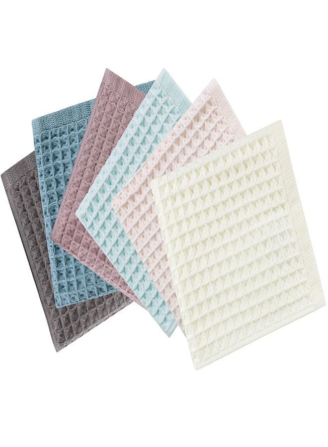 vfaejll 6 Pack Waffle Weave Dish Cloths, 13x13 Inch 100% Cotton Kitchen Towels for Washing Dishes - Super Absorbent, Quick Drying Dish Rags (Mixed Colors) - Image 2