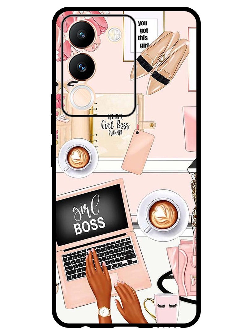 Theodor Protective Case Anti Scratch Shock Proof Bumper Cover For Vivo V29e Girl Boss Item - Image 1