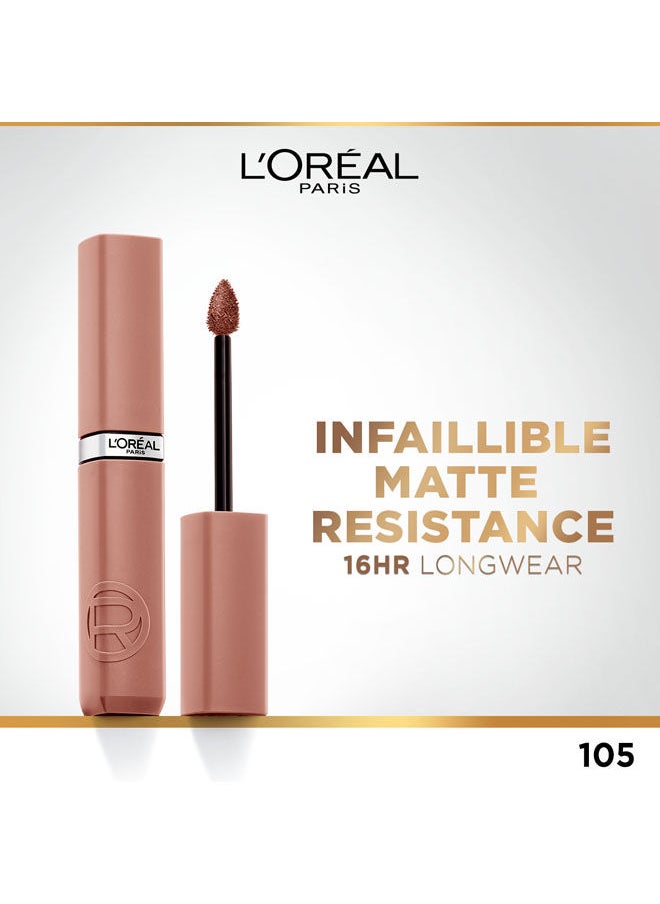 L'Oréal Paris Infaillible Matte Resistance Liquid Lipstick -With Hyaluronic Acid - 105 Breakfast In Bed - pzsku/Z68D85EBF0BAE6D8C49EDZ/45/_/1711617099/ec6dd586-30aa-45b3-abee-b28bfad46978