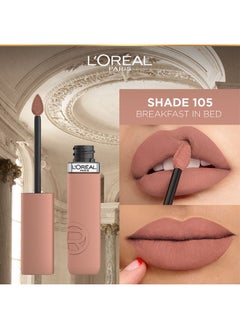 L'OREAL PARIS L'Oréal Paris Infaillible Matte Resistance Liquid Lipstick -With Hyaluronic Acid - 105 Breakfast In Bed  - Image 4
