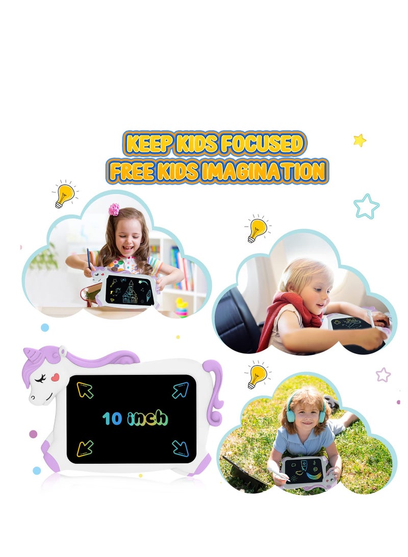 لوح الكتابة LCD وحيد القرن للأطفال، لوحات رسم ألعاب هدايا للأطفال بعمر 2 3 4 5 6 7 سنوات، أولاد وبنات وسادة رسم سحرية، لعبة تعليمية سفر وحيد القرن، هدايا عيد الميلاد - Image 5