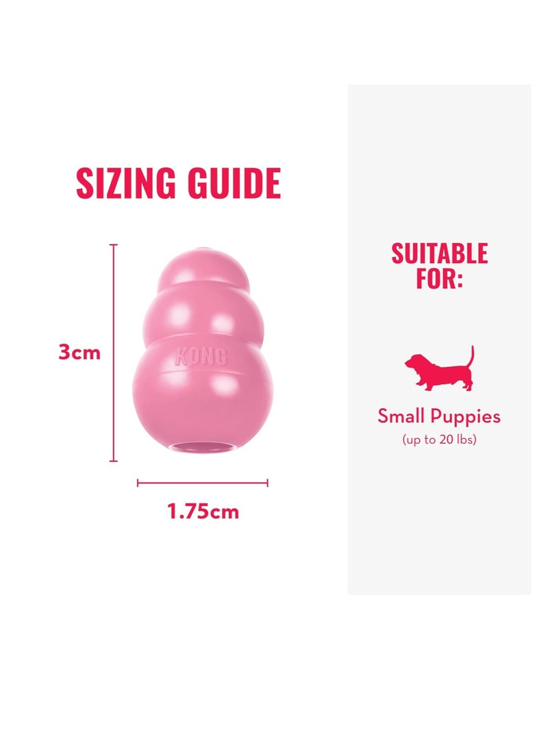 كونج لعبة جرو من المطاط الطبيعي لتحفيز التسنين - ممتعة للمضغ والمطاردة والإحضار - للجراء الصغيرة - وردي - Image 2