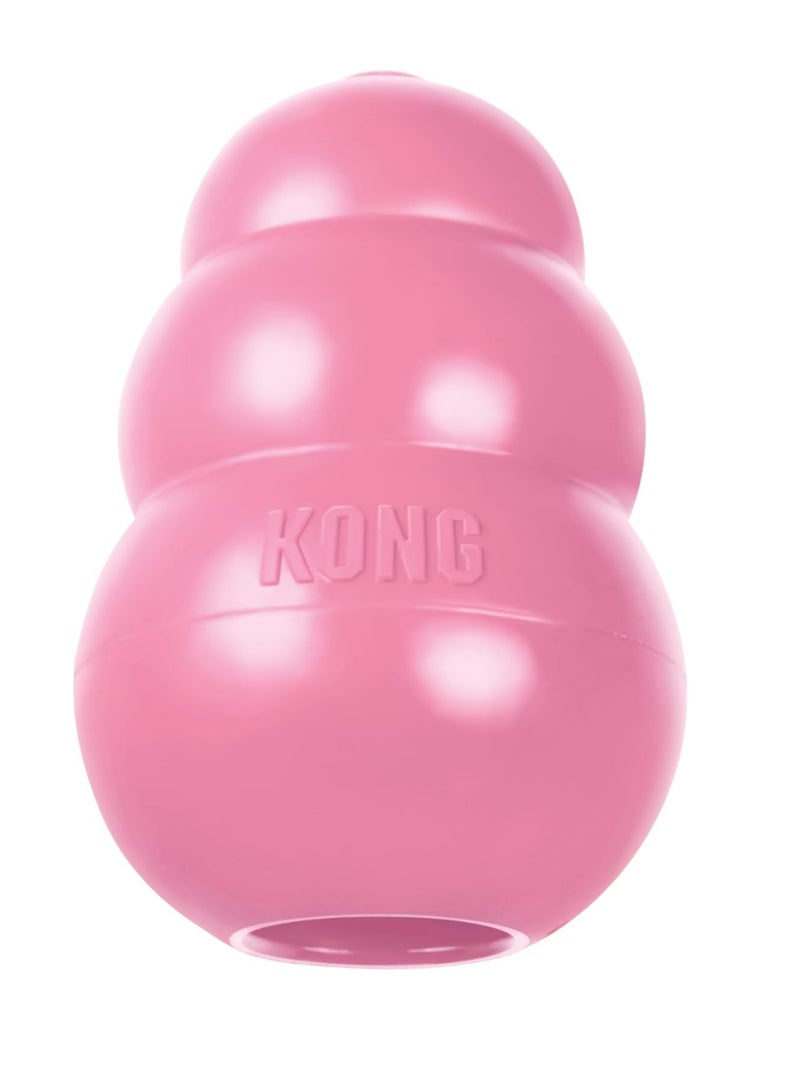 كونج لعبة جرو من المطاط الطبيعي لتحفيز التسنين - ممتعة للمضغ والمطاردة والإحضار - للجراء الصغيرة - وردي - Image 1