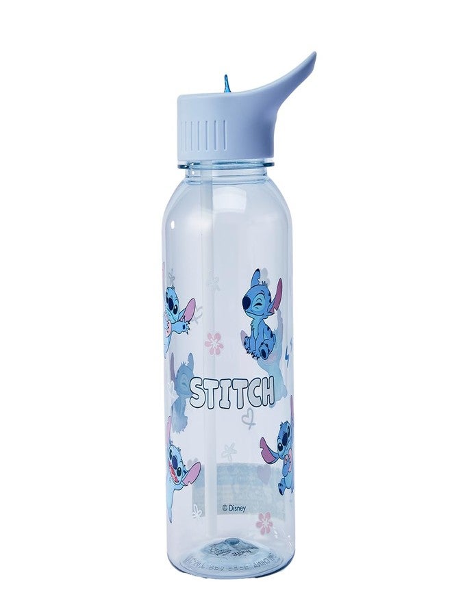 MINISO Disney Lilo & Stitch Plastic Water Bottle 34 OZ for School or Travel, BPA-Free Plastic Bottle With Screw Top And Flip-Up Straw Lid, Sports Hydration(Stitch) for kid - Image 1