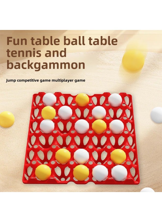 Generic - Table Tennis Backgammon Children's Competitive Game Chess Parent-child Interactive Fun Table Games Intelligence Toys Wholesale-Color:Table Tennis Backgammon  Yellow Plate E-commerce Box - Image 1