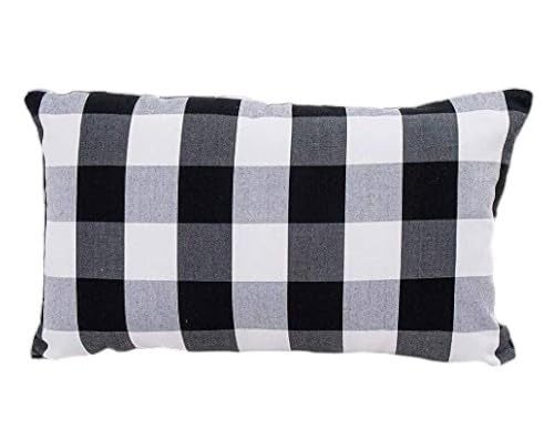 IMSMARTMART 100% Recyclable Dust-Free Black Hosiery Cotton Bed Pillow | Medium Hard Neck & Back Support (16" x 26") - Black & White Check (Pack of 4) - Image 2